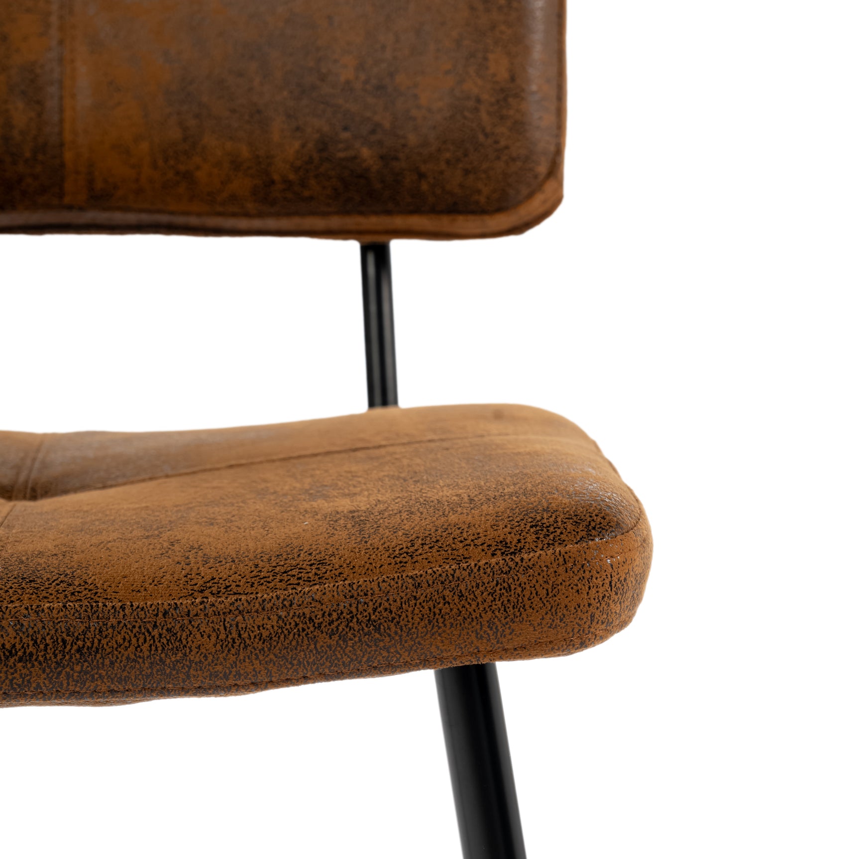 Set of 4 industrial suede dining room chairs - POMONA