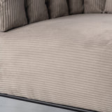 Fauteuil lounge avec accoudoirs en velours côtelé taupe clair - DOMCO