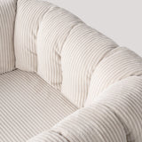 Fauteuil lounge avec accoudoirs en velours côtelé beige - DOMCO