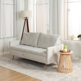 2-Sitzer-Sofa aus beigem Stoff im skandinavischen Stil – AHBARM