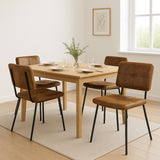 Set of 4 industrial suede dining room chairs - POMONA
