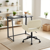 Foldable Office in black metal and desktop chair in beige velvet - ASCOLI & ROSS