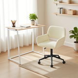 Ensemble bureau pliable et fauteuil de bureau en velours côtelé beige - ASCOLI & ROSS