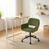 Ensemble bureau pliable et fauteuil de bureau en velours côtelé vert olive - ASCOLI & ROSS