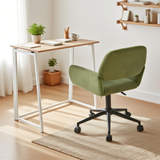 Ensemble bureau pliable et fauteuil de bureau en velours côtelé vert olive - ASCOLI & ROSS