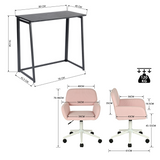 Faltbarer Desktop in schwarzem Metall und Büroschreibtisch mit geripptem Ripper - Ascoli & Ross