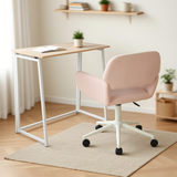 Ensemble bureau pliable et fauteuil de bureau en velours côtelé rose - ASCOLI & ROSS