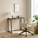 Faltbarer industrieller Desktop in Holz und Black Metall - Ascoli