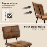 Set of 4 industrial suede dining room chairs - POMONA