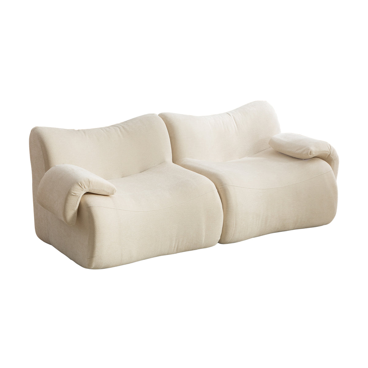 Canapé modulaire chenille beige 2 places