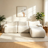 Canapé modulaire chenille beige 3 place
