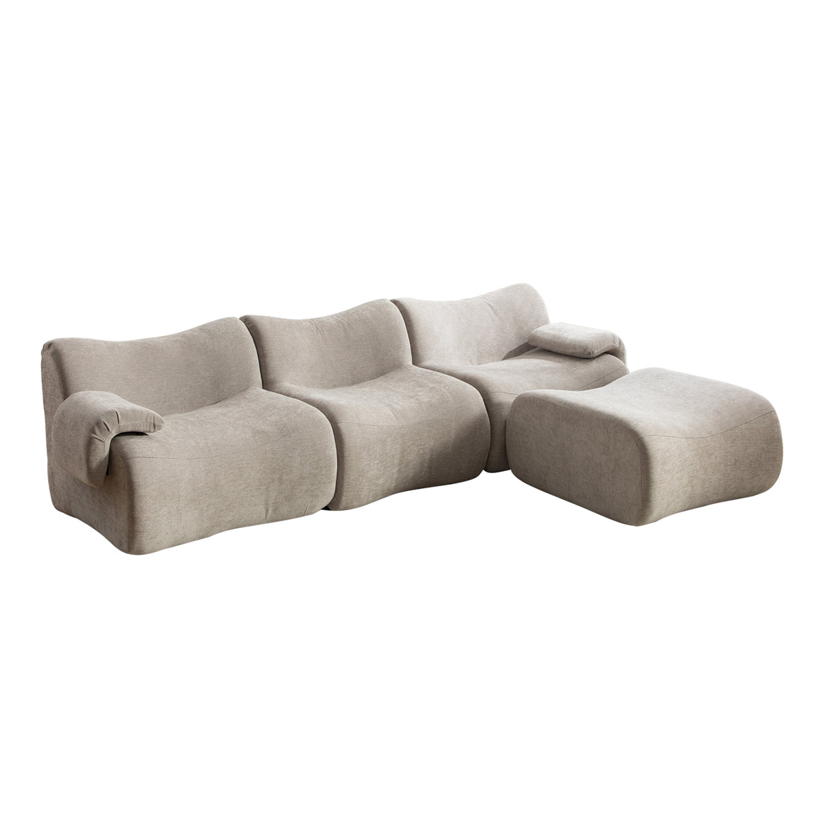 Canapé modulaire chenille gris 3 place