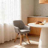 Chaise de salle à manger confortables en tissu gris pivotantes 360° - CARSON FABRIC GREY