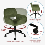 Black metal folding desk and olive green corduroy office chair set – ASCOLI & ROSS