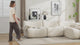 Canapé modulaire chenille beige 3 place