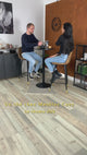 Set of 2 industrial bar stools with suede back - CHARLTON BAR
