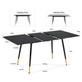 Ensemble de salle à manger comprenant une table extensible et 4 chaises en suédine marron