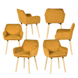Set of 2 industrial dining chairs with suede armrests - Cromwell